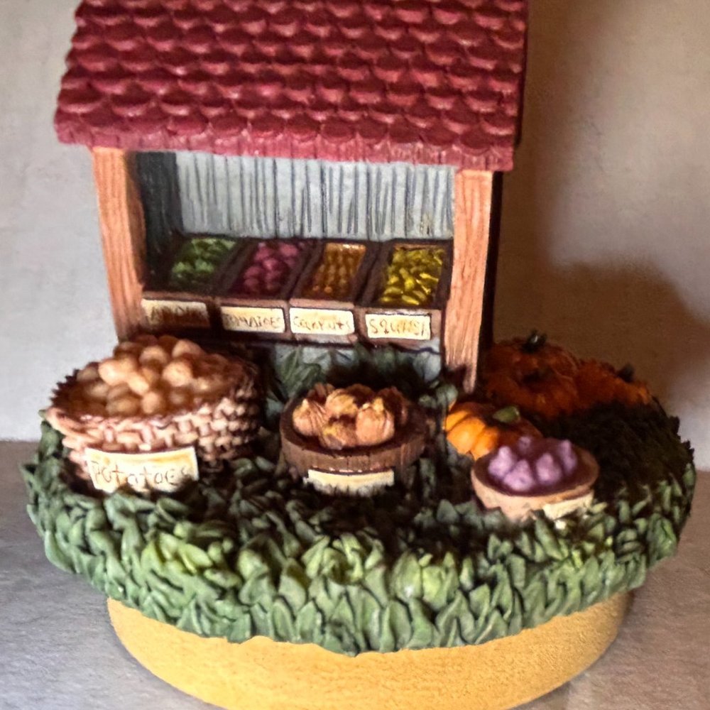 Our America FARM STAND CANDLE TOPPER Pumpkins Sunflowers Country Veggies NEW